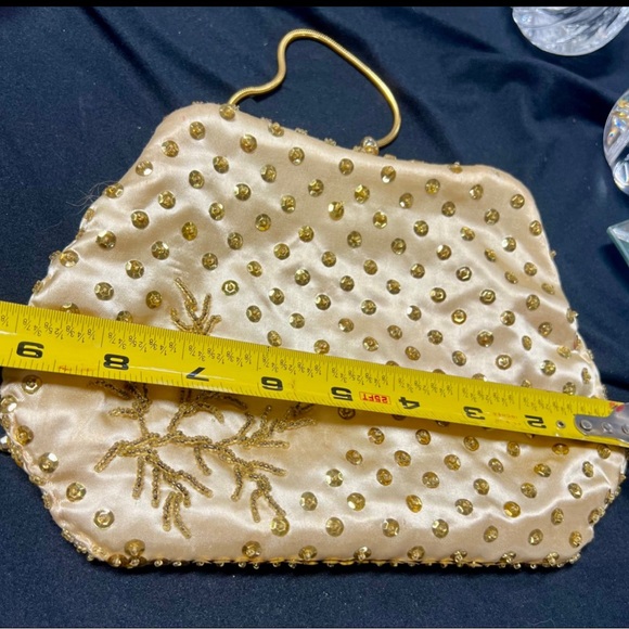 Vtg Handmade Silk & Beaded Purse Honghong - Picture 7 of 7